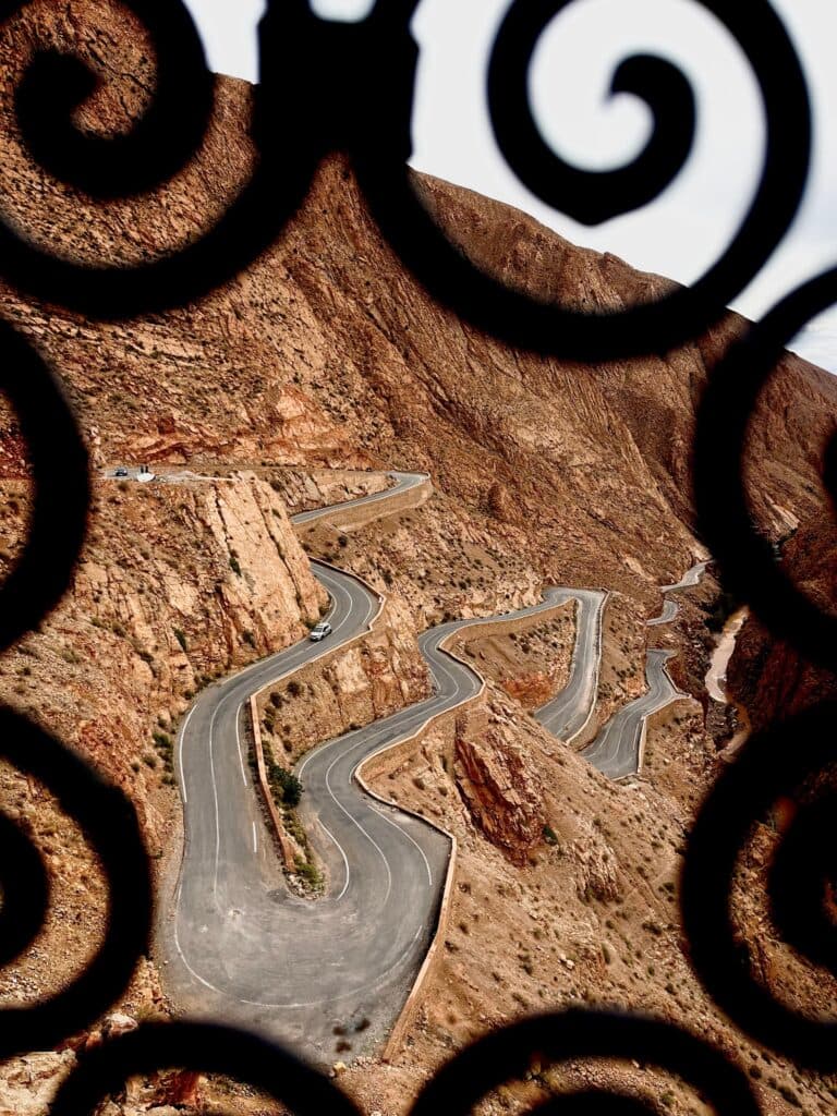 Winding road through Dades Gorges Morocco