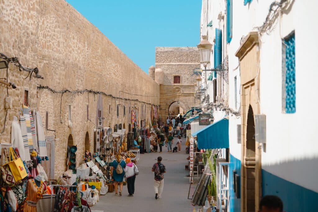 Historic Medina streets in Essaouira Morocco