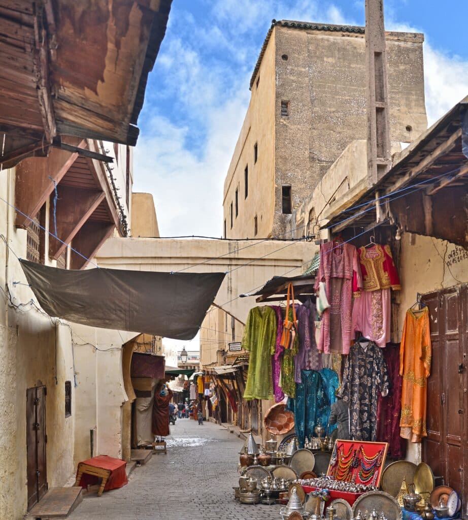 Historic streets of Fes el-Bali medina in Morocco