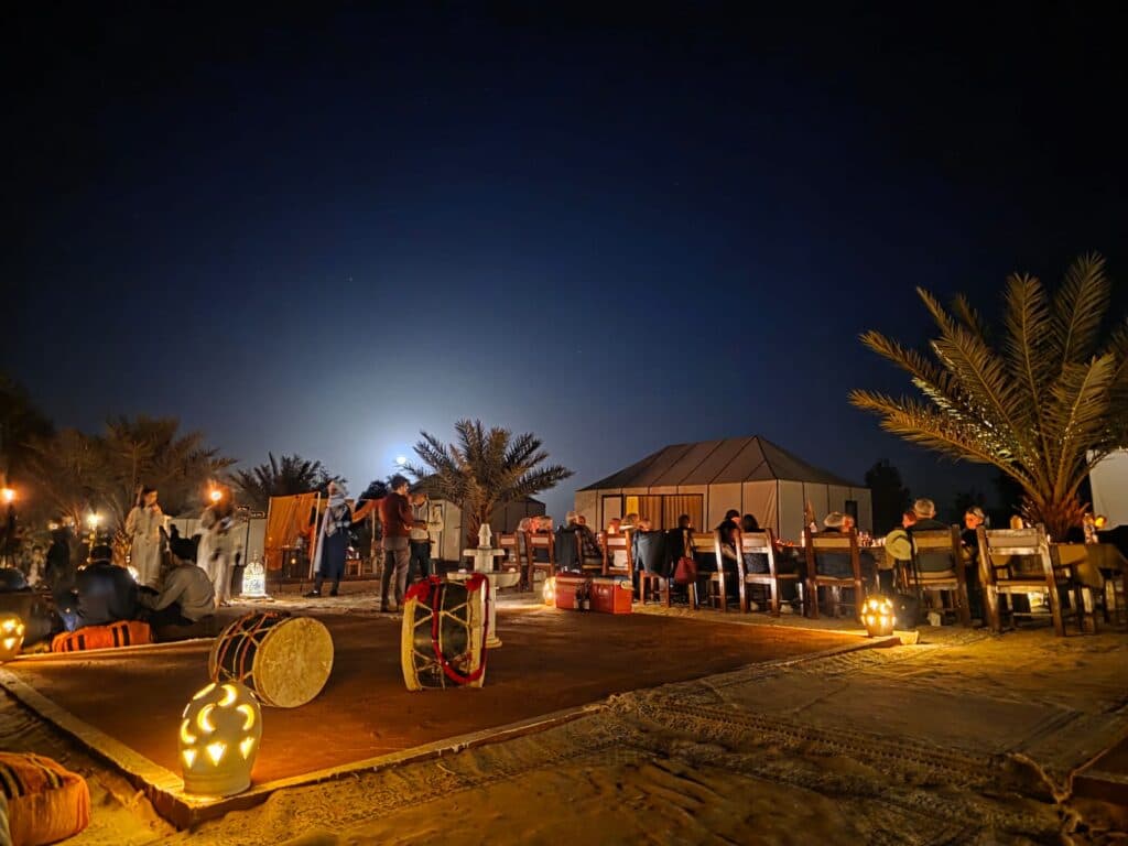 Luxury desert camp among the Erg Chebbi dunes in Merzouga