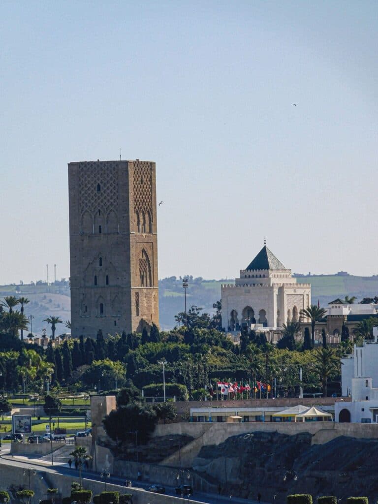 Hassan Tower and Mausoleum of Mohammed V in Rabat Morocco